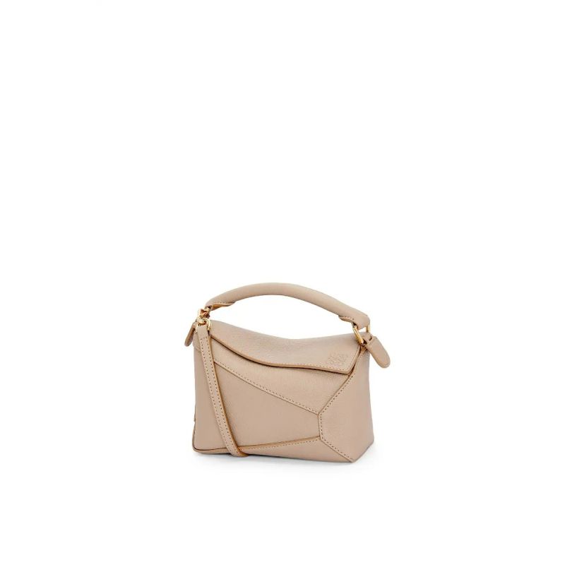 Loewe Mini Puzzle in Grained Calfskin -Beige