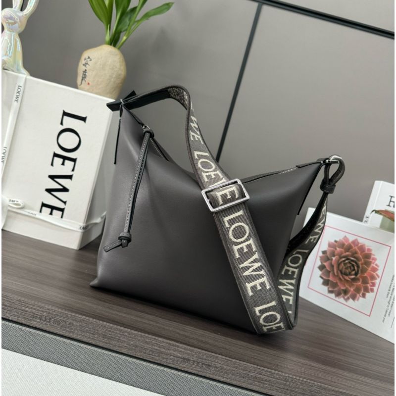 Loewe Small Cubi Messenger Bag-Deep grey