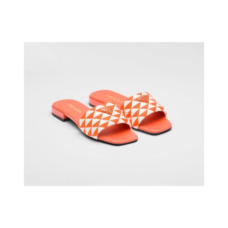Prada Embroidered fabric slides,  35-41