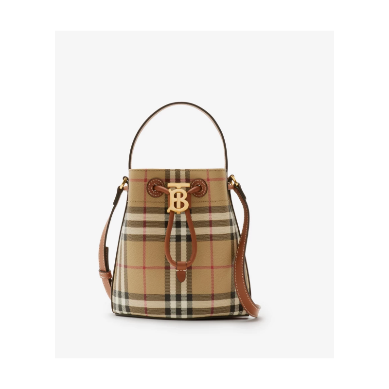 Burberry Mini TB Bucket Bag -Archive beige/briar brown