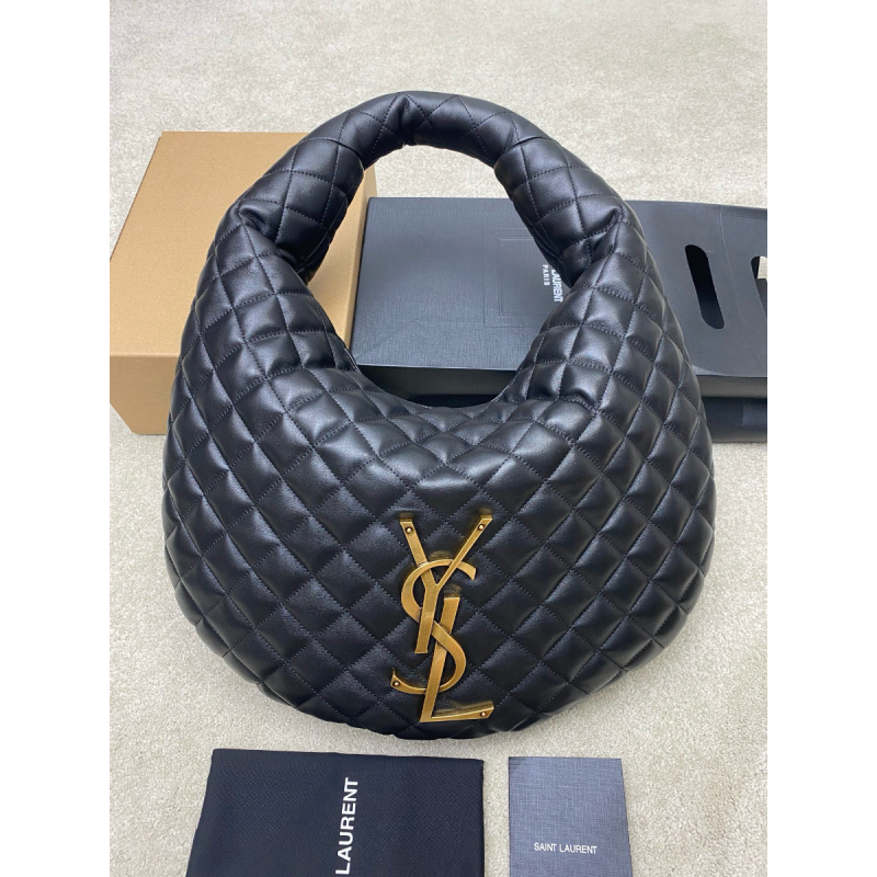 Saint Laurent Icare Medium Hobo in Quilted Nappa-Black 