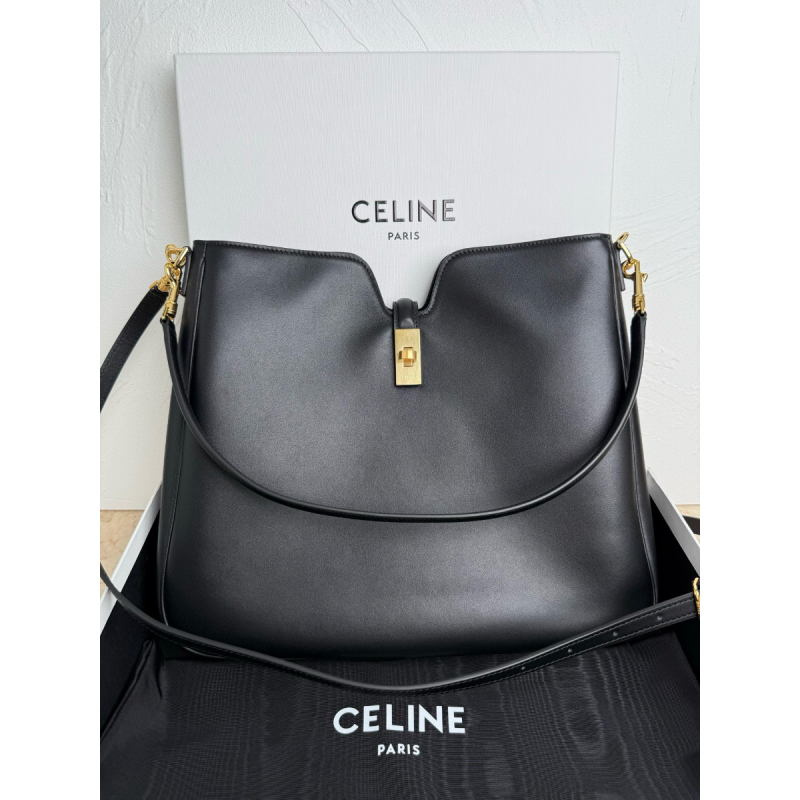 Celine Medium Camille 16 Soft Bag in Smooth Calfskin-Black