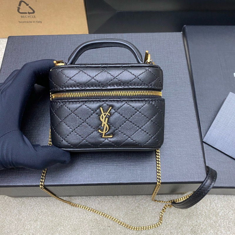 Saint Laurent Gaby Micro Vanity bag in Lambskin-Black