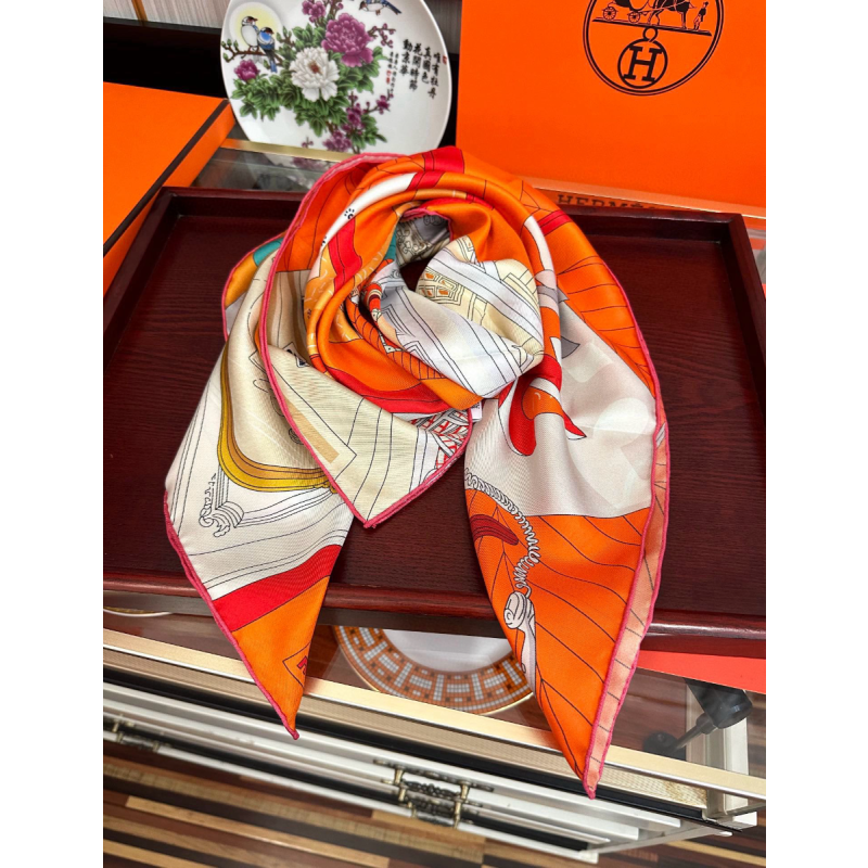 Hermes silk square scarf 90cm