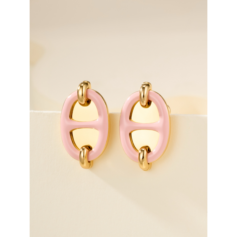 Hermes Mini Mailon Earrings-Rose candeur