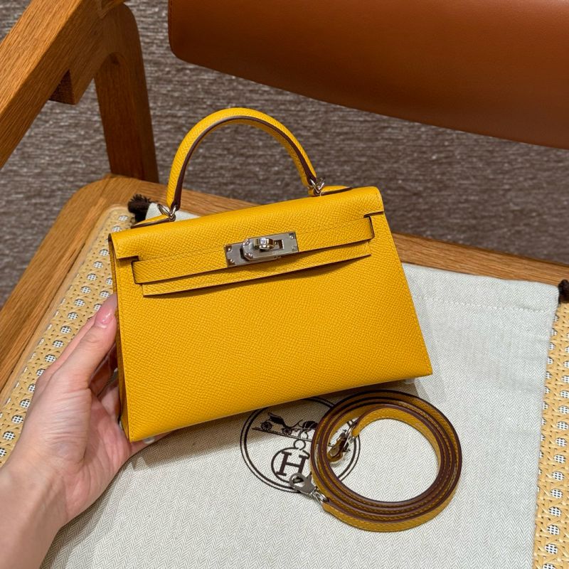 Hermes Mini Kelly in Epsom leather-Jaune ambre